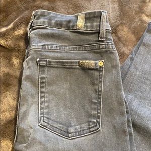 7 for all mankind black high waist ankle skinny 28